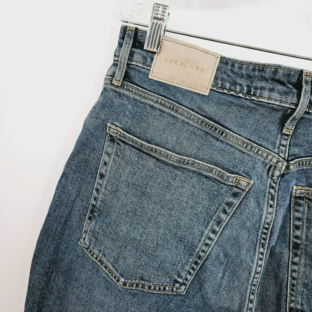 Everlane The Curvy Cheeky Jeans 31 Regular Blue Denim Organic Cotton High Rise